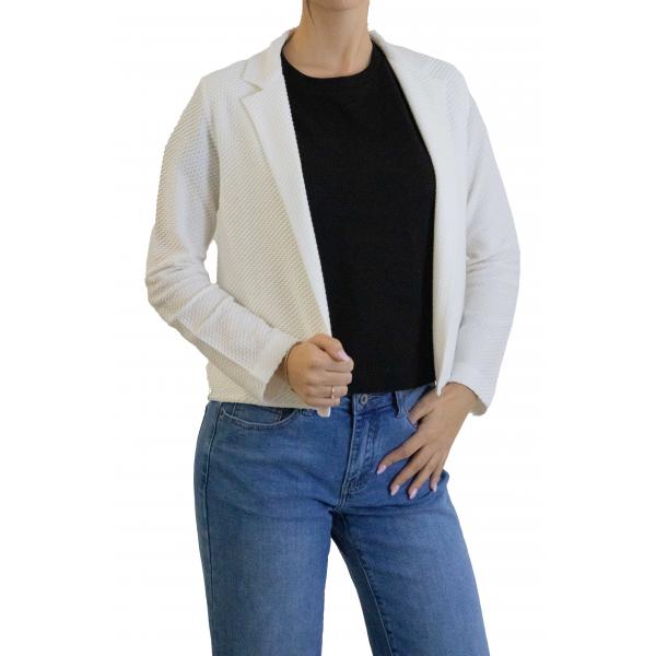 Giacca in piquet aperta tinta unita 